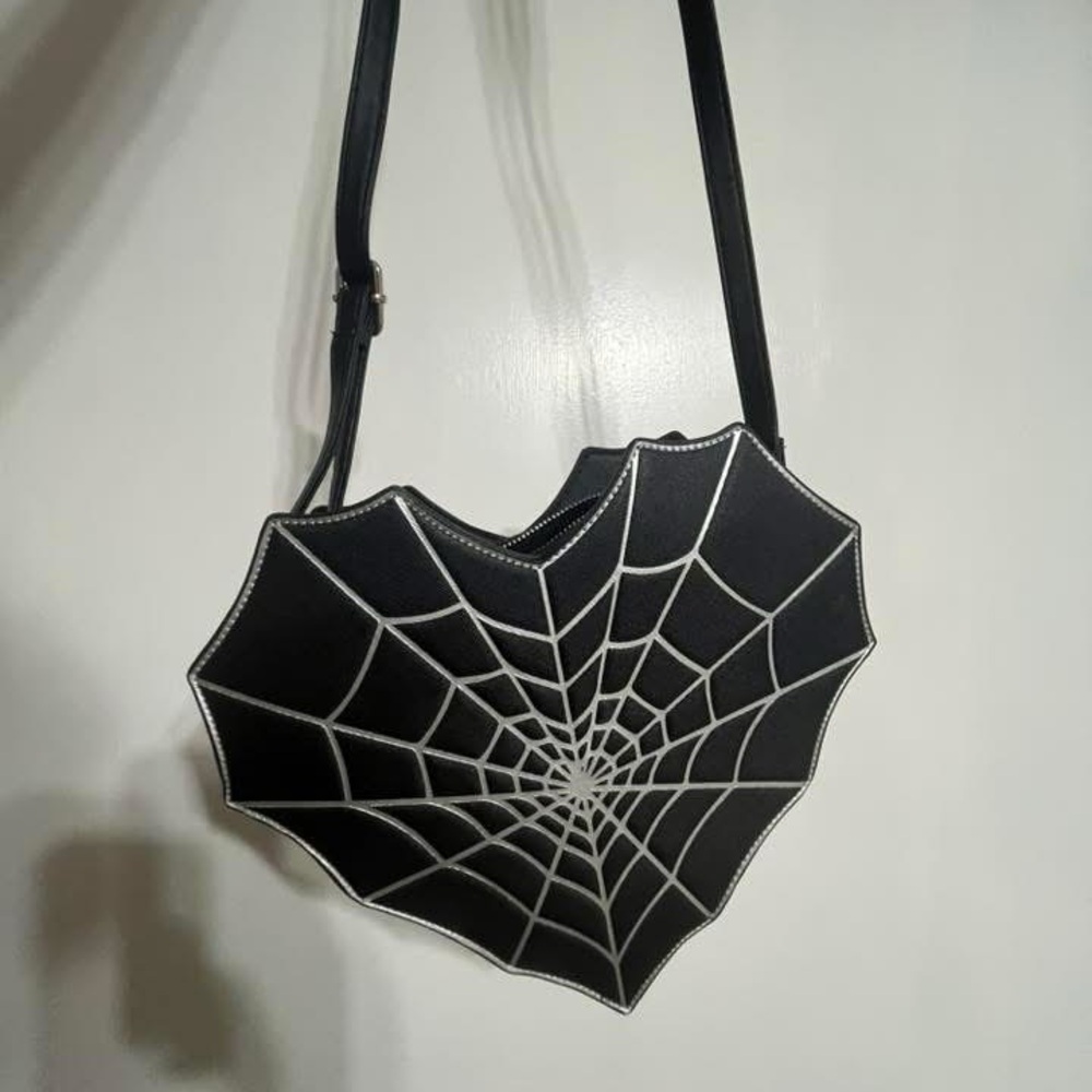 Black Spider Web Shoulder Bag